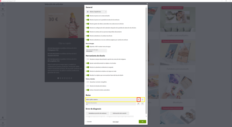 Cómo vincular el software con un editor gráfico externo